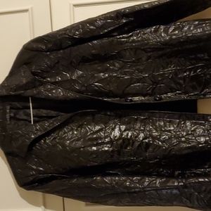 Lafayette 148 like new black jacket crinkled, leathery look